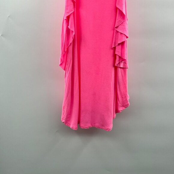 Express Women's Sleeveless Ruffle Top Hot Pink Size Small - Picture 3 of 9